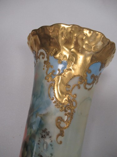 Lot 243 - A Leonard Vienna Austria painted slender vase...
