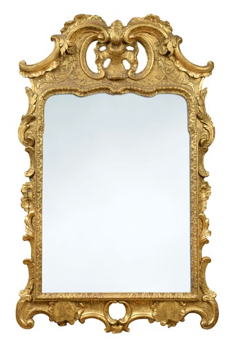 Lot 712 - A gilt wall mirror, late 18th century