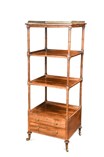 Lot 599 - A rosewood four tier whatnot, early 19th century