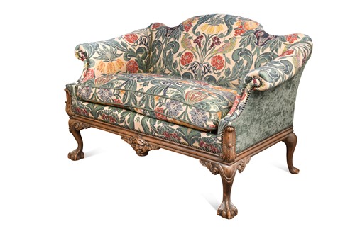 Lot 557 - A George II style walnut settee