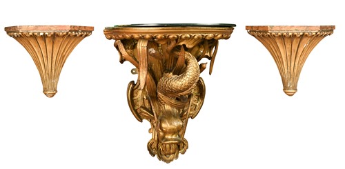 Lot 603 - A carved giltwood wall bracket, 19th century