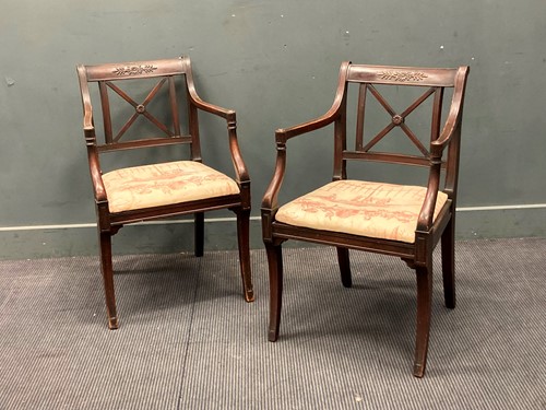 Lot 682 - A pair of Regency style mahogany open...