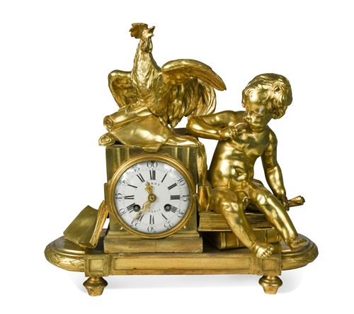 Lot 588 - An Empire ormolu mantel clock signed 'Leroy, Paris'