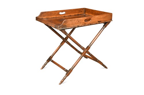 Lot 656 - A large mahogany butler's tray on stand, early 19th century