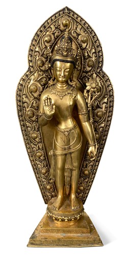 Lot 49 - A Tibetan gilt bronze standing figure of Tara, 20th century