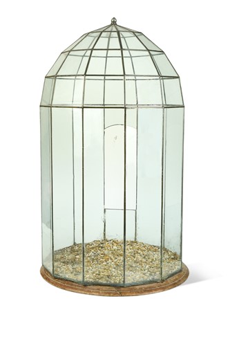 Lot 793 - A Victorian polygon domed top glass and lead terrarium