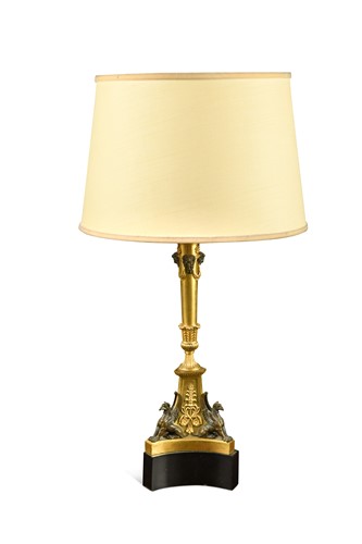 Lot 598 - A gilt bronze neo-classical table lamp, 19th century