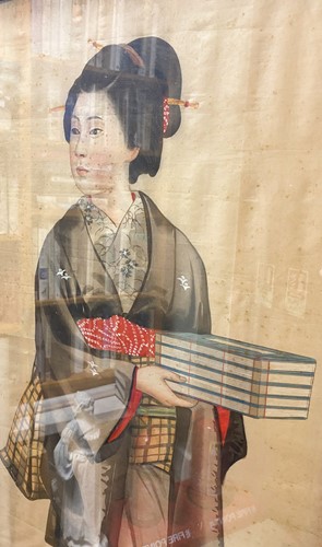 Lot 103 - Four Japanese paintings on silk, circa 1900