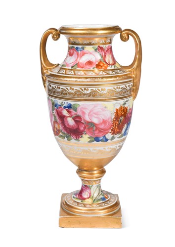Lot 444 - A Coalport two-handled vase, circa 1805