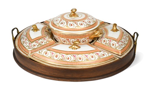 Lot 454 - A Coalport supper set, circa 1805-1810