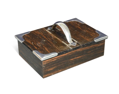Lot 780 - An Edwardian coromandel and silver mounted cigar box