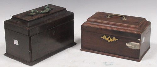 Lot 88 - Two 18th century mahogany tea caddies 13 x...