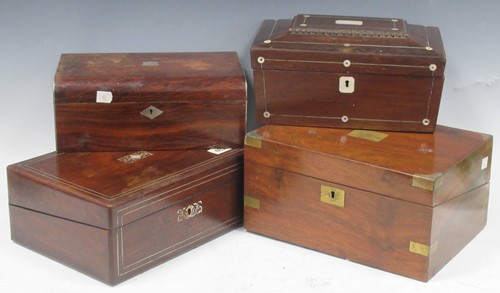 Lot 67 - Four 19th century rosewood boxes, to include...