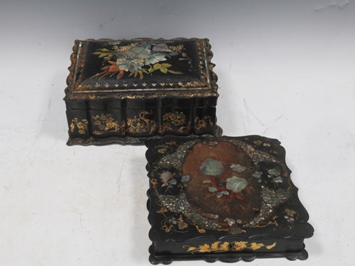 Lot 97 - A Victorian Jennens & Bettridge papier mache...