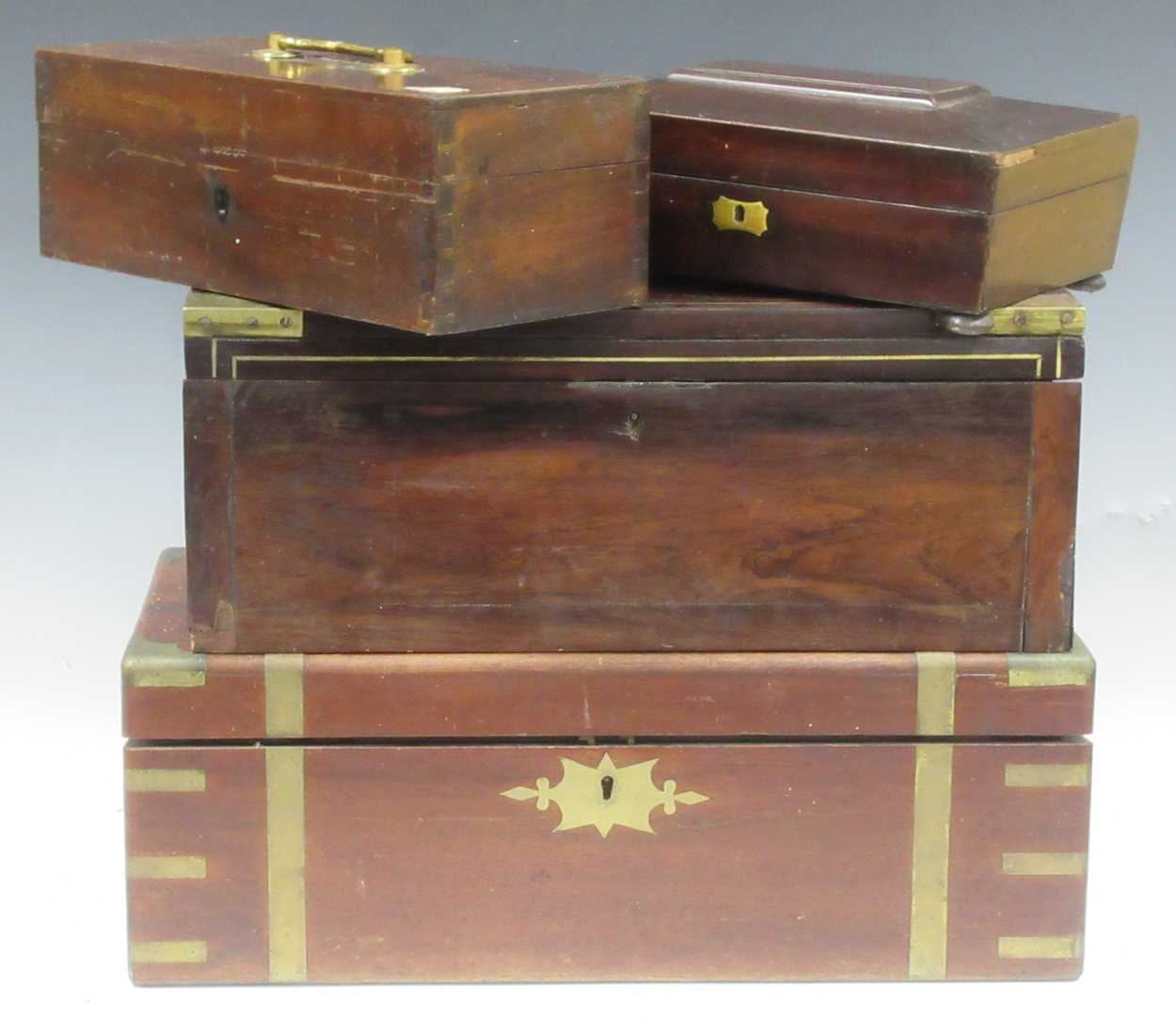 Lot 168 - Five various 19th century boxes