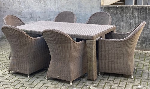 Lot 944 - A Monte Carlo rattan garden dining suite for...