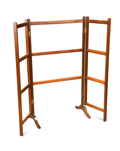 Lot 751 - A large-scale mahogany folding towel horse, late 19th century