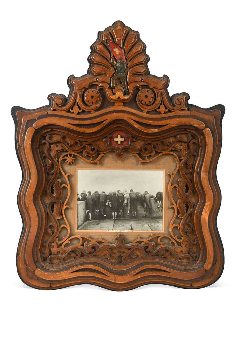Lot 803 - A continental folk or 'tramp-art' picture frame, circa 1900
