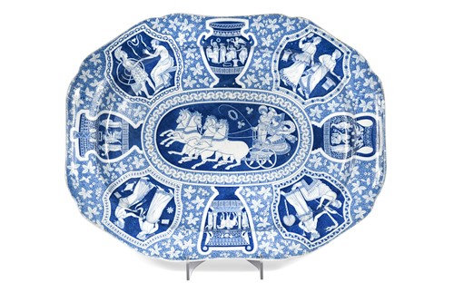 Lot 461 - A large Liverpool Herculaneum pottery serving platter, 19th century
