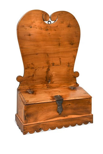 Lot 316 - A yew wood candle box