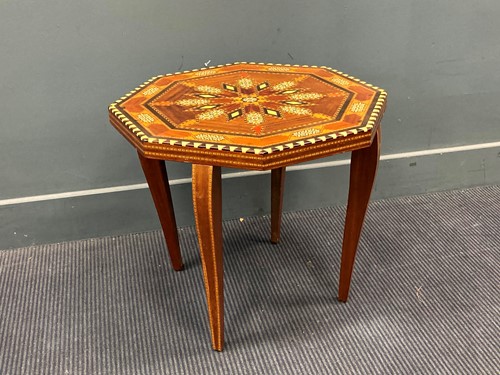 Lot 757 - An octagonal inlaid occasional table 48 x 55 x...