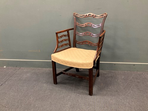 Lot 759 - A George III style mahogany ladder back...