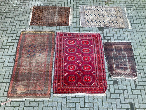 Lot 957 - Two Tekke Turkmen rugs together with three...
