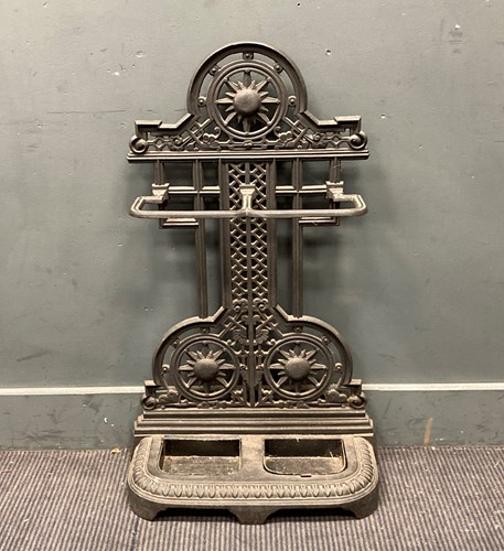 Lot 809 - A Victorian cast iron black painted two...