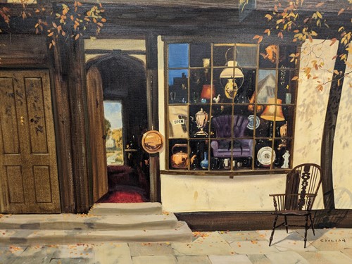Lot 465 - Gerald Coulson (1926-) Antique shop signed...