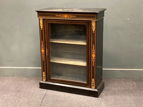 Lot 800 - A Victorian ebonised pier cabinet with gilt...