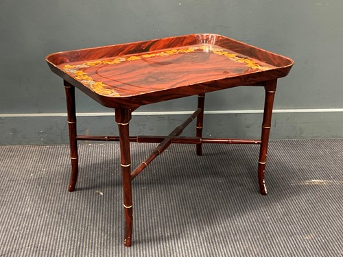 Lot 853 - A 20th century painted faux rosewood tray top...