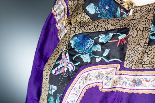 Lot 55 - A Chinese purple silk summer robe, circa 1900