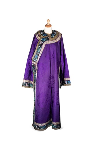 Lot 55 - A Chinese purple silk summer robe, circa 1900