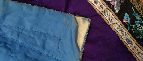 Lot 55 - A Chinese purple silk summer robe, circa 1900