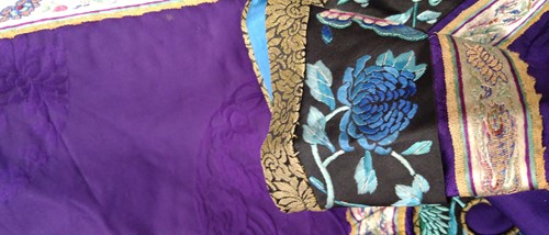 Lot 55 - A Chinese purple silk summer robe, circa 1900