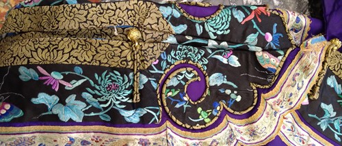 Lot 55 - A Chinese purple silk summer robe, circa 1900