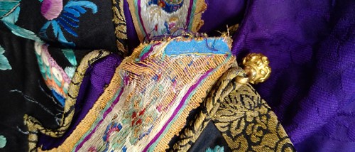 Lot 55 - A Chinese purple silk summer robe, circa 1900