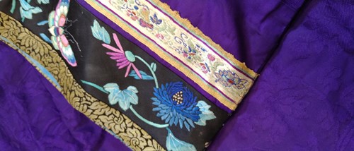 Lot 55 - A Chinese purple silk summer robe, circa 1900