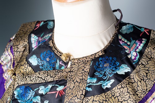 Lot 55 - A Chinese purple silk summer robe, circa 1900