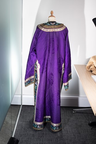 Lot 55 - A Chinese purple silk summer robe, circa 1900