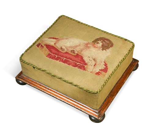 Lot 821 - A Victorian tapestry-topped mahogany footstool