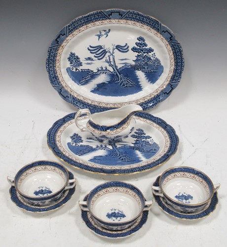 Lot 150 - A Booths 'Real Old Willow' pattern blue and...