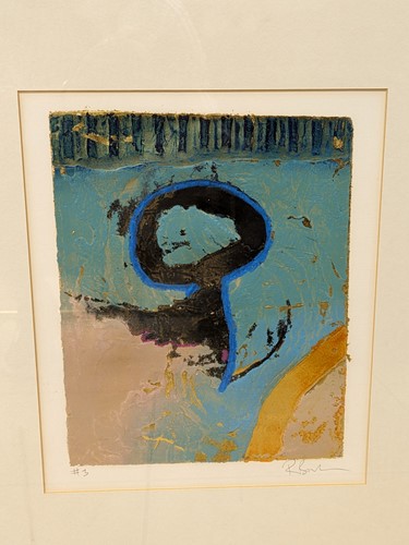 Lot 564 - Three modern abstract pictures to include two...