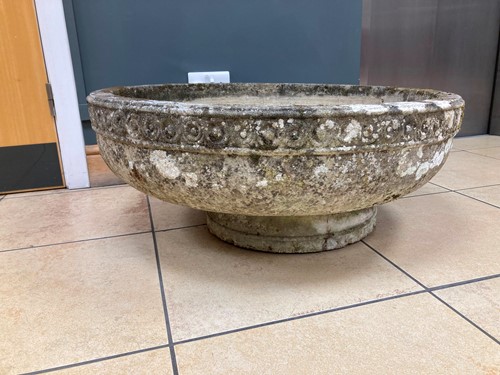 Lot 941 - A pair of large shallow circular planters, on...