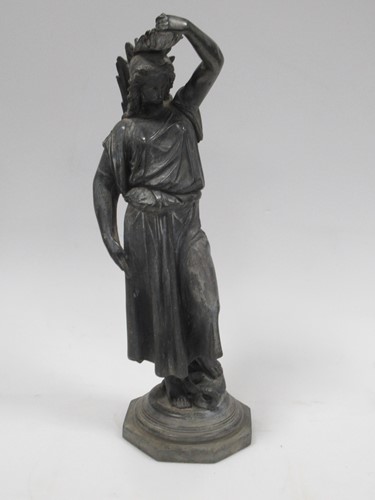 Lot 86 - A lead statue of a lady, 52cm high