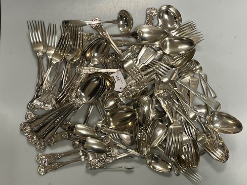 Lot 331 - A 27-piece set of silver plated flatware,...
