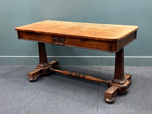 Lot 843 - A William IV rosewood library table, the...