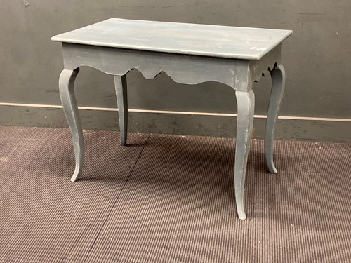 Lot 851 - A Louis XV style blue painted centre table,...