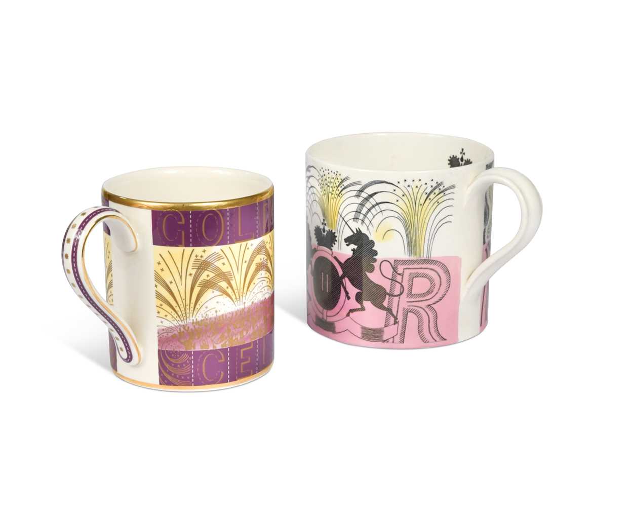 Lot 41 - Eric Ravilious for Wedgwood, a Queen Elizabeth II commemorative coronation mug, 1953