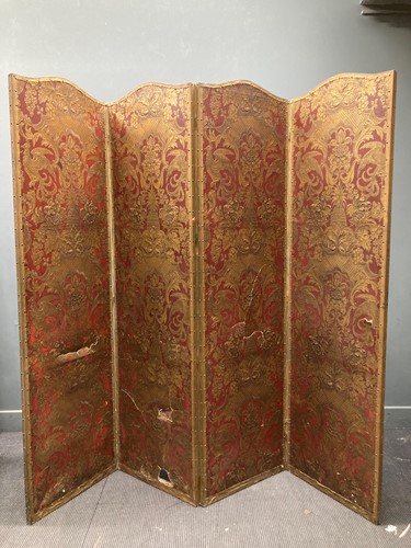 Lot 887 - A 20th century, four-fold red and gilt leather...
